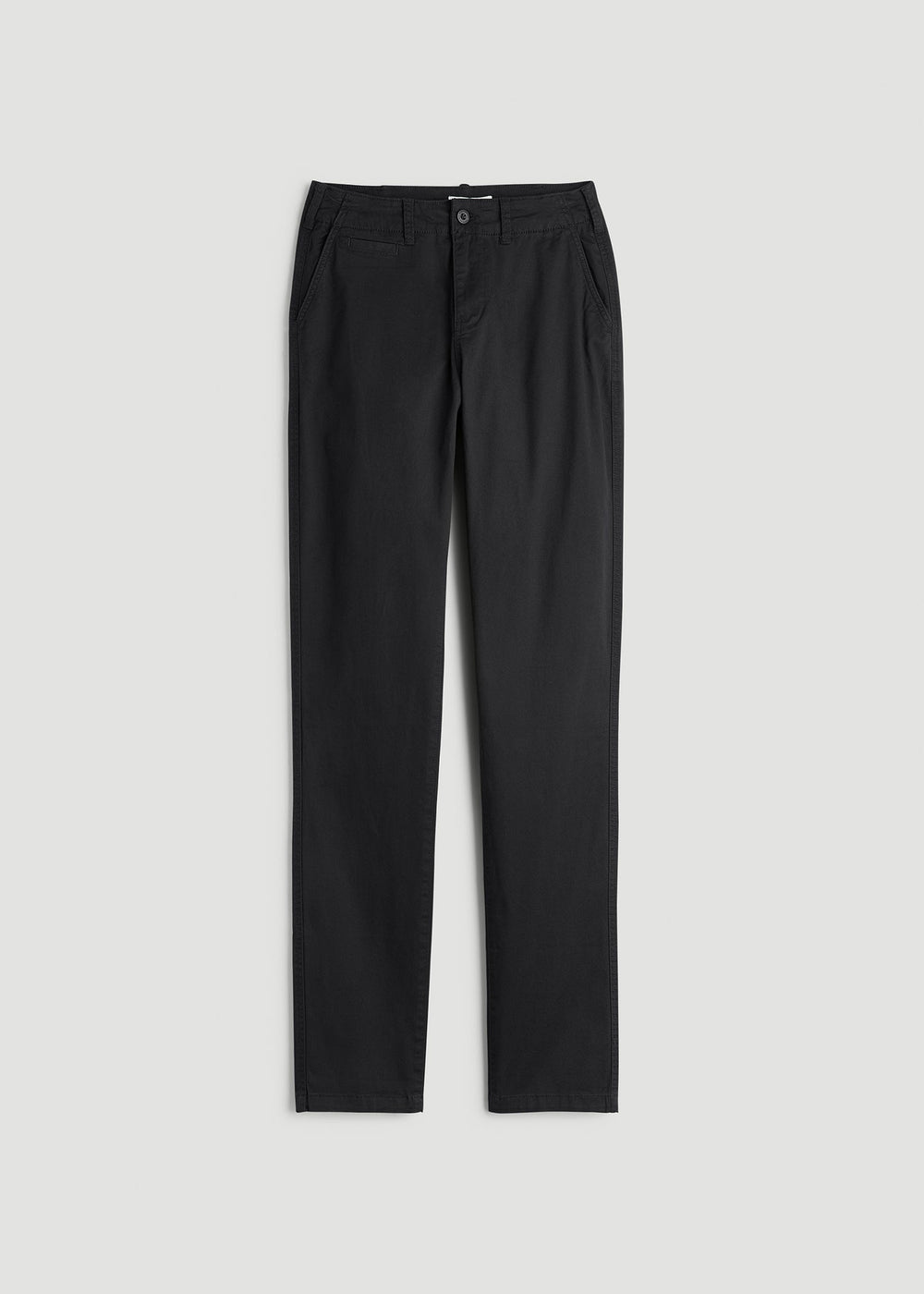 American Tall Discount | High Rise Tapered Chino Pants for Tall Women in Washed Black