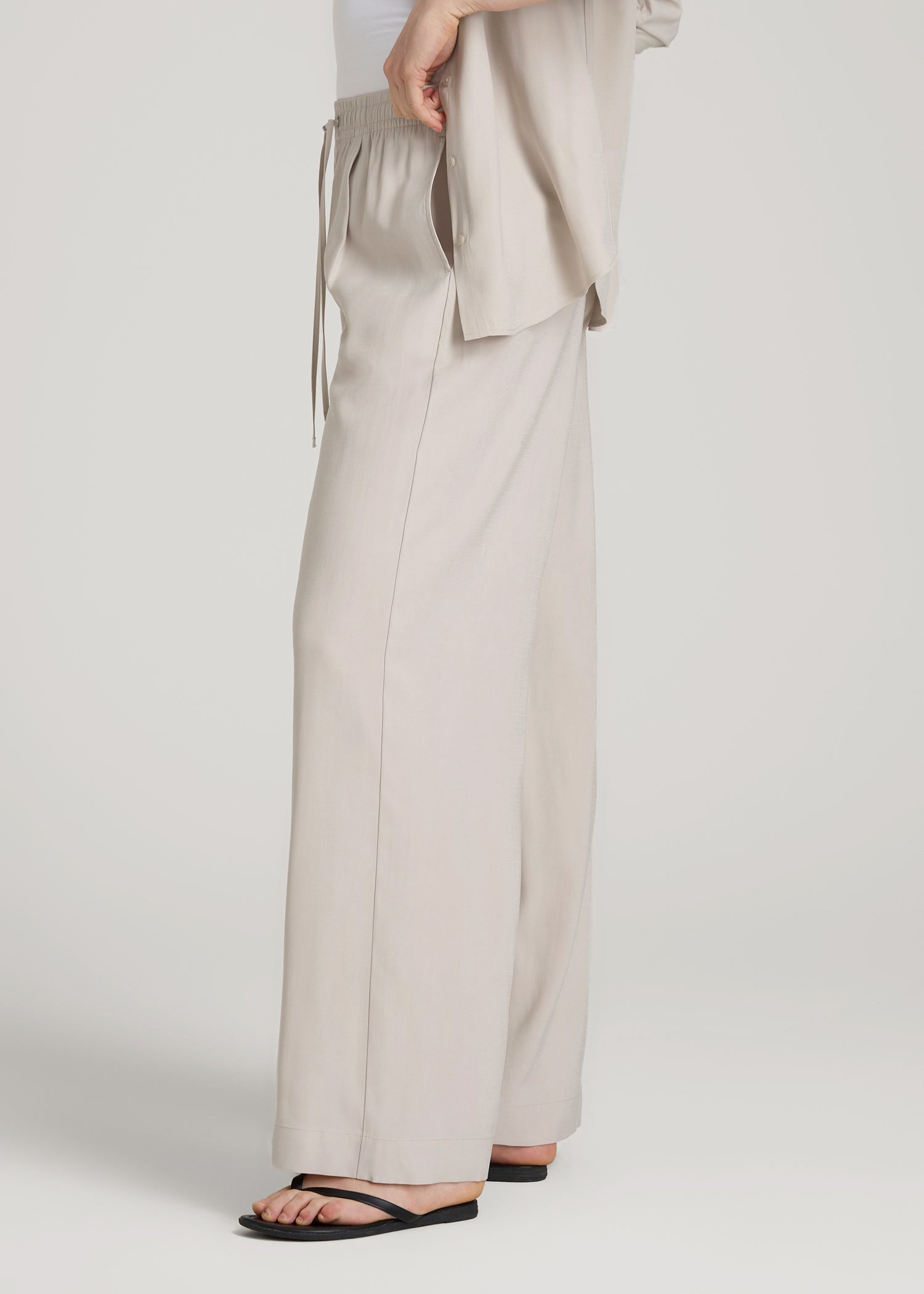 American Tall Online | Relaxed Pull-On Pants for Tall Women in Stone