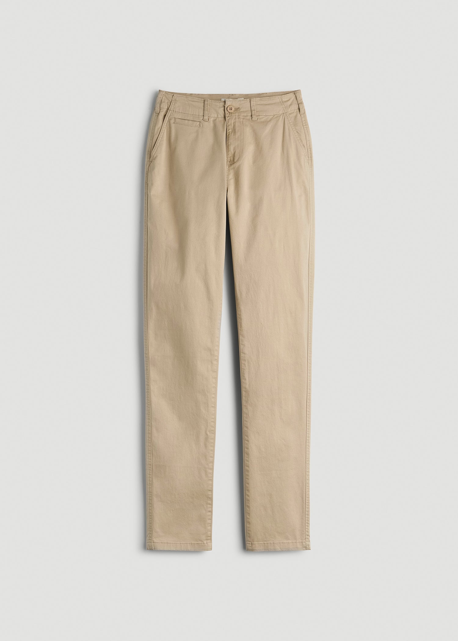 American Tall Sale | High Rise Tapered Chino Pants for Tall Women in Light Khaki