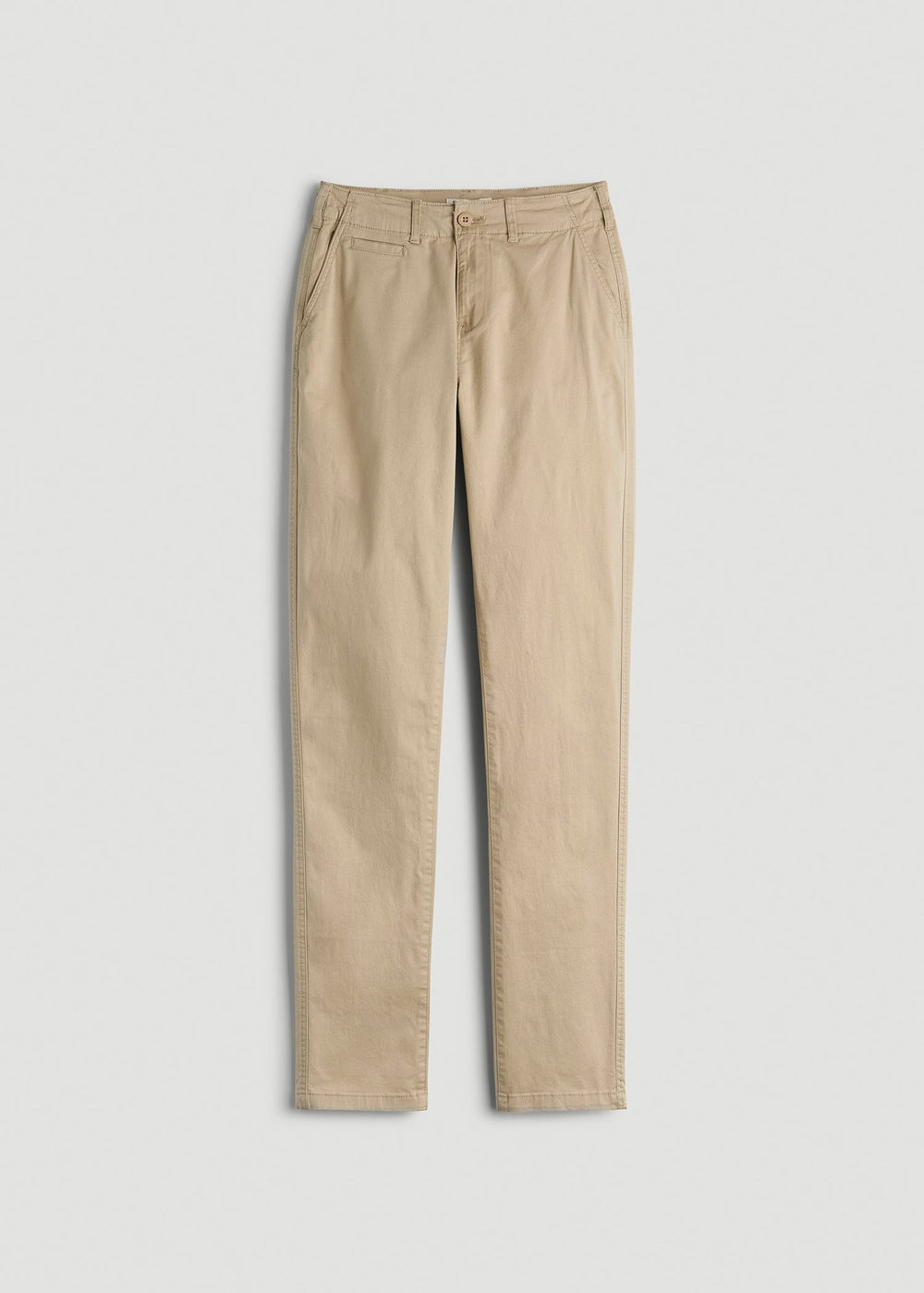 American Tall Sale | High Rise Tapered Chino Pants for Tall Women in Light Khaki
