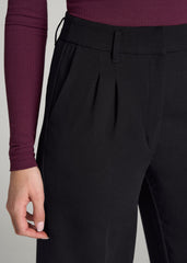 American Tall Outlet | Pleated WIDE Leg Dress Pants for Tall Women in Black