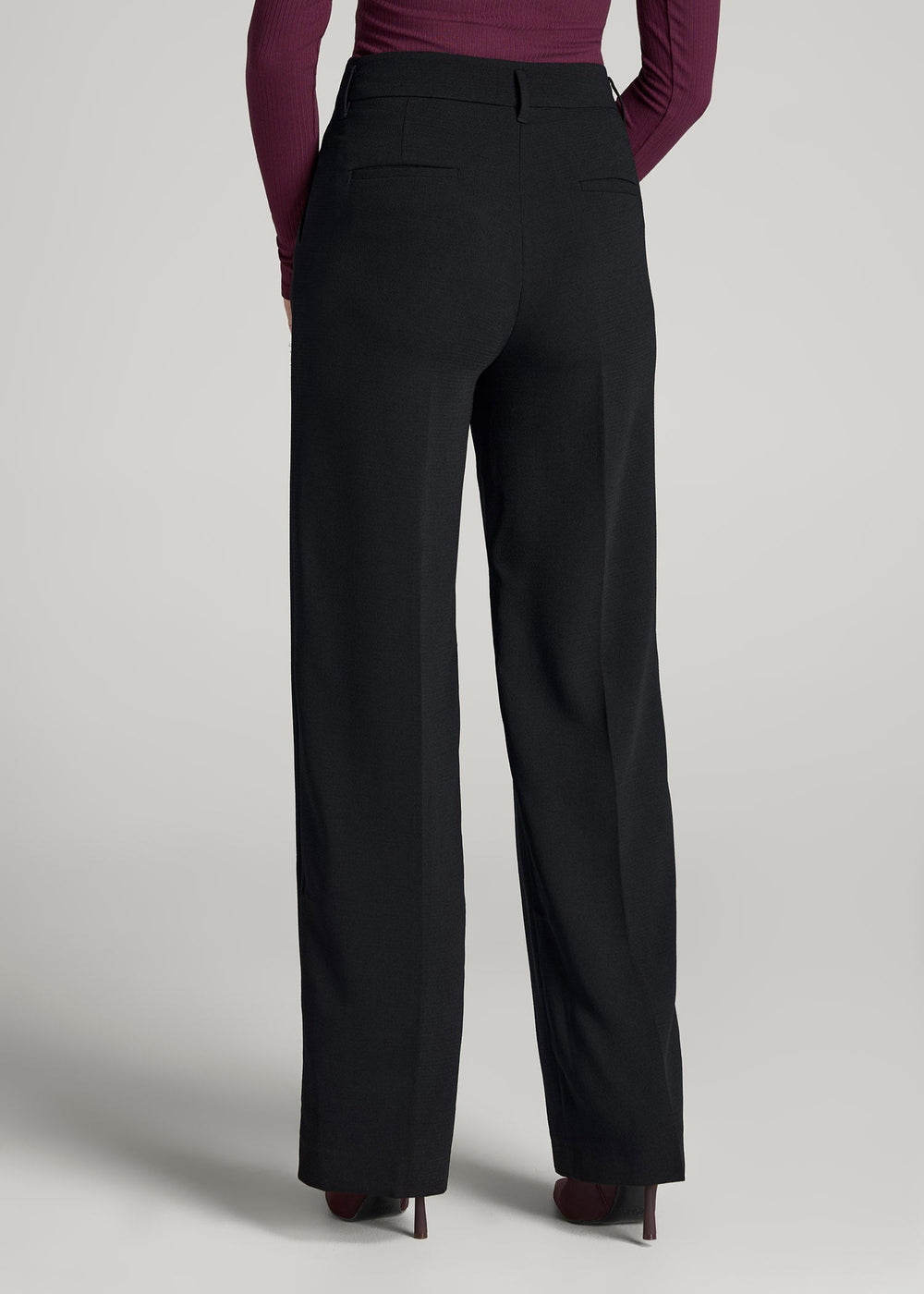 American Tall Outlet | Pleated WIDE Leg Dress Pants for Tall Women in Black