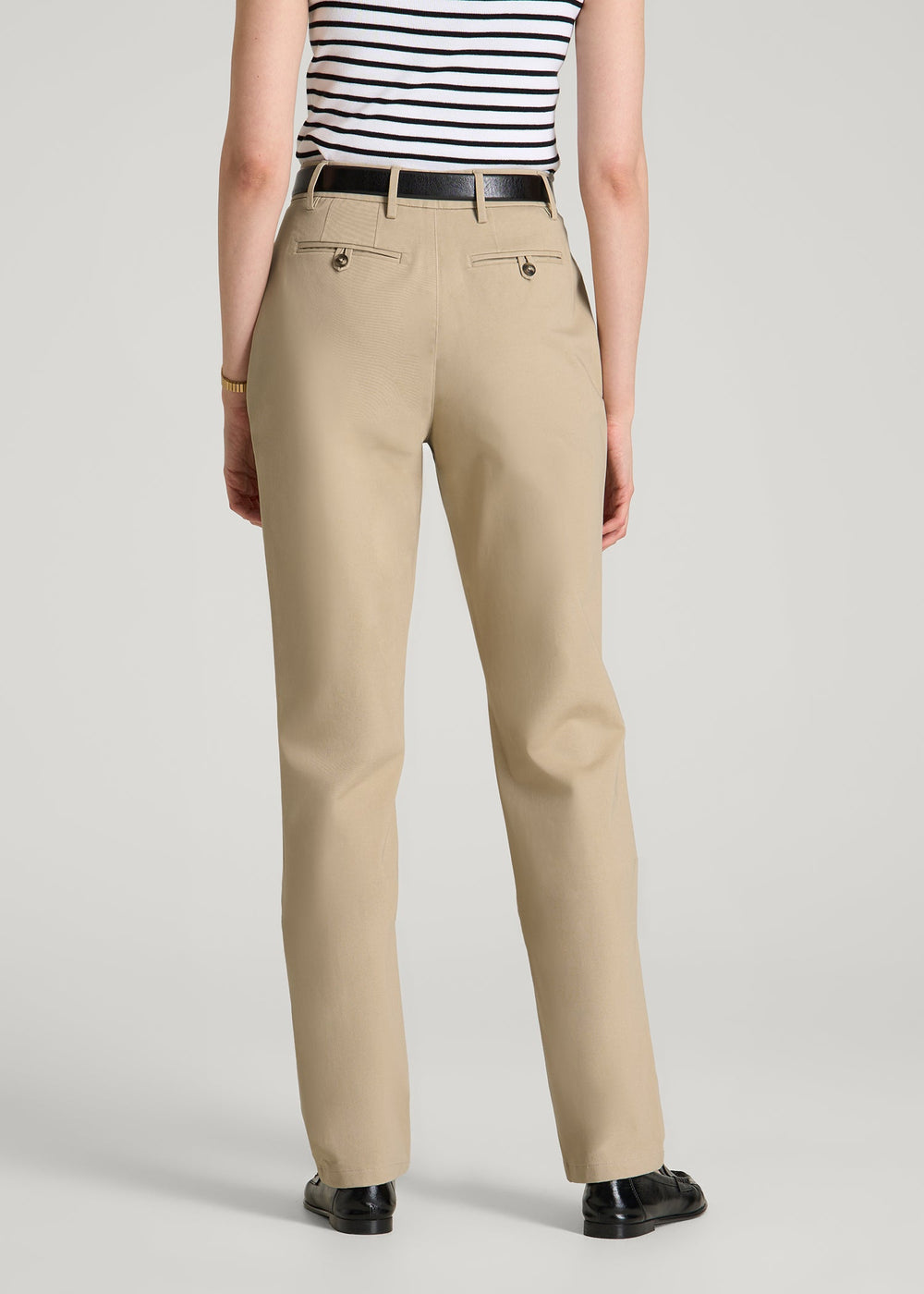 American Tall For Sale | Stretch Commuter Tapered Fit Chino Pants for Tall Women in Warm Taupe