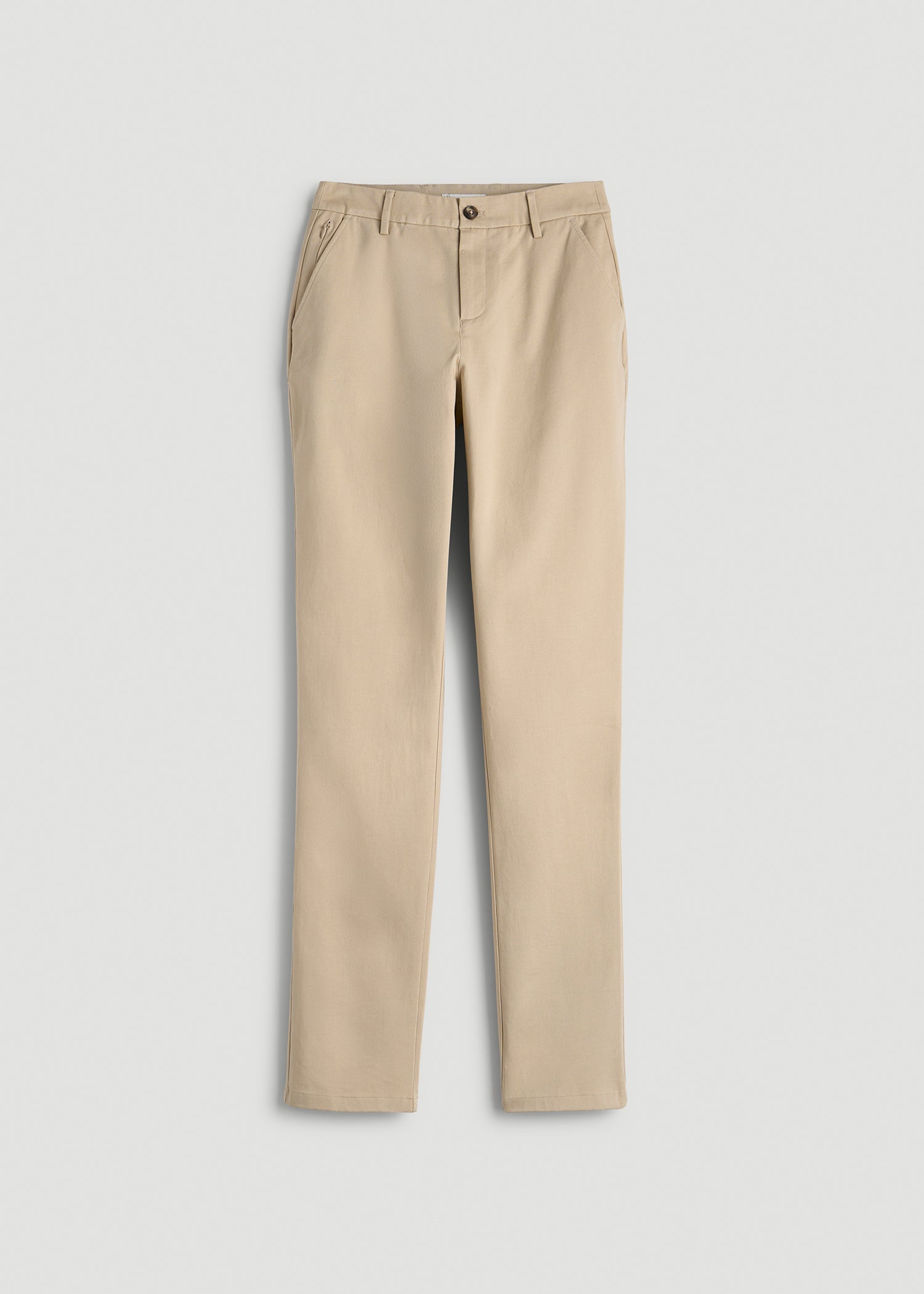 American Tall For Sale | Stretch Commuter Tapered Fit Chino Pants for Tall Women in Warm Taupe