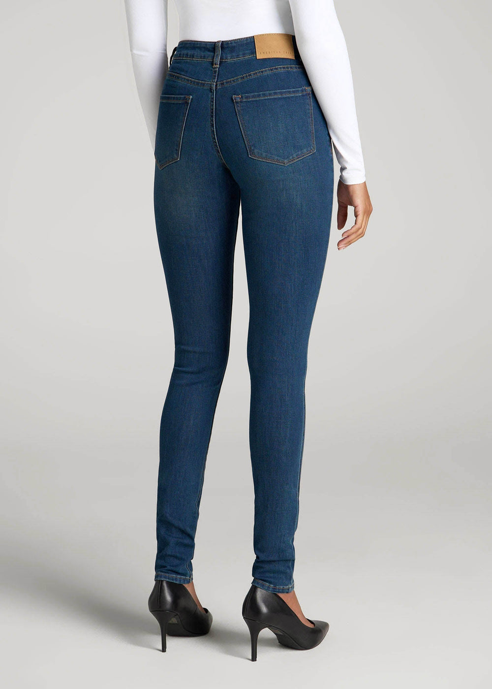 American Tall Sale | Sarah Mid-Rise Skinny Jeans for Tall Women in Blue