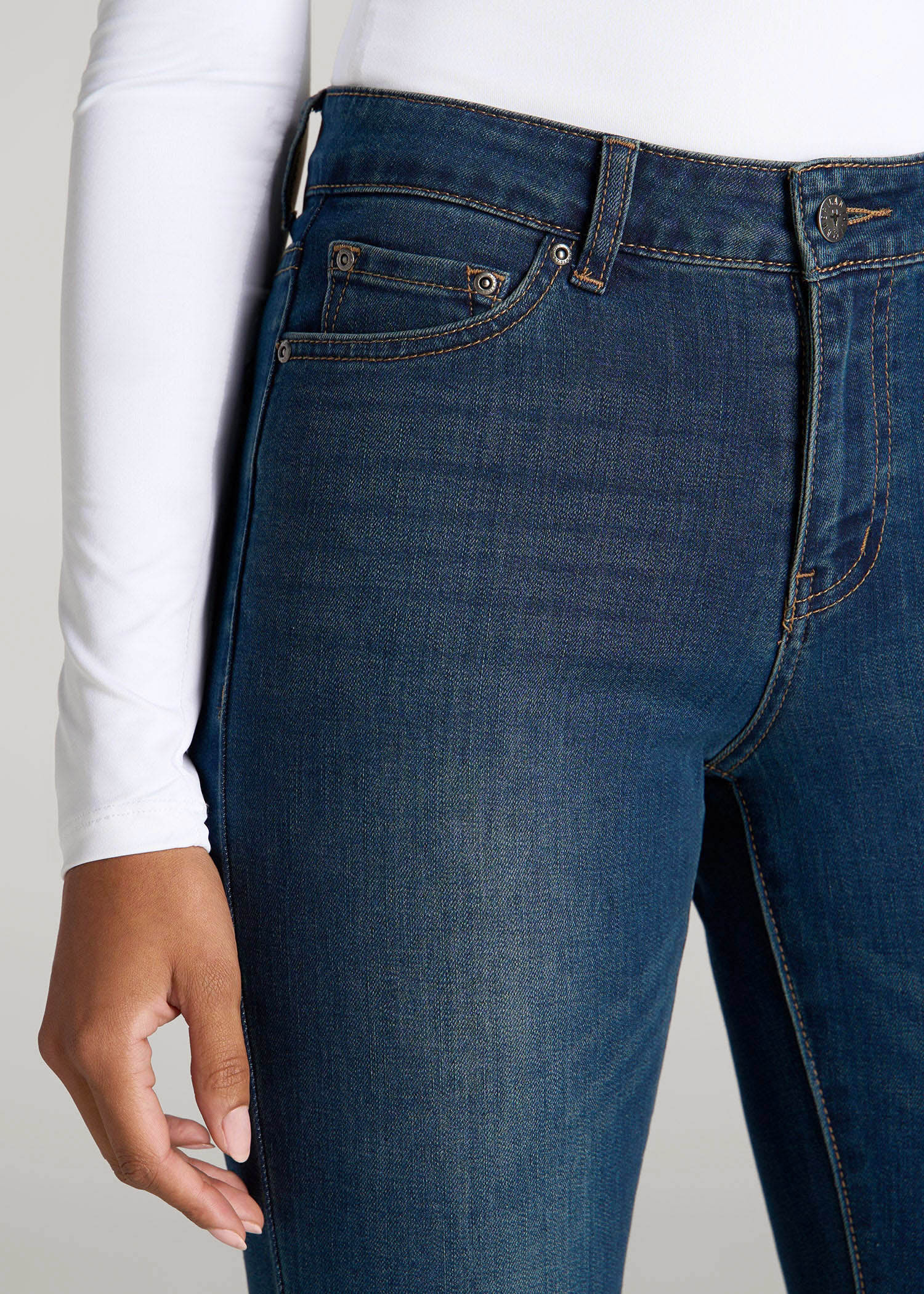 American Tall Sale | Sarah Mid-Rise Skinny Jeans for Tall Women in Blue