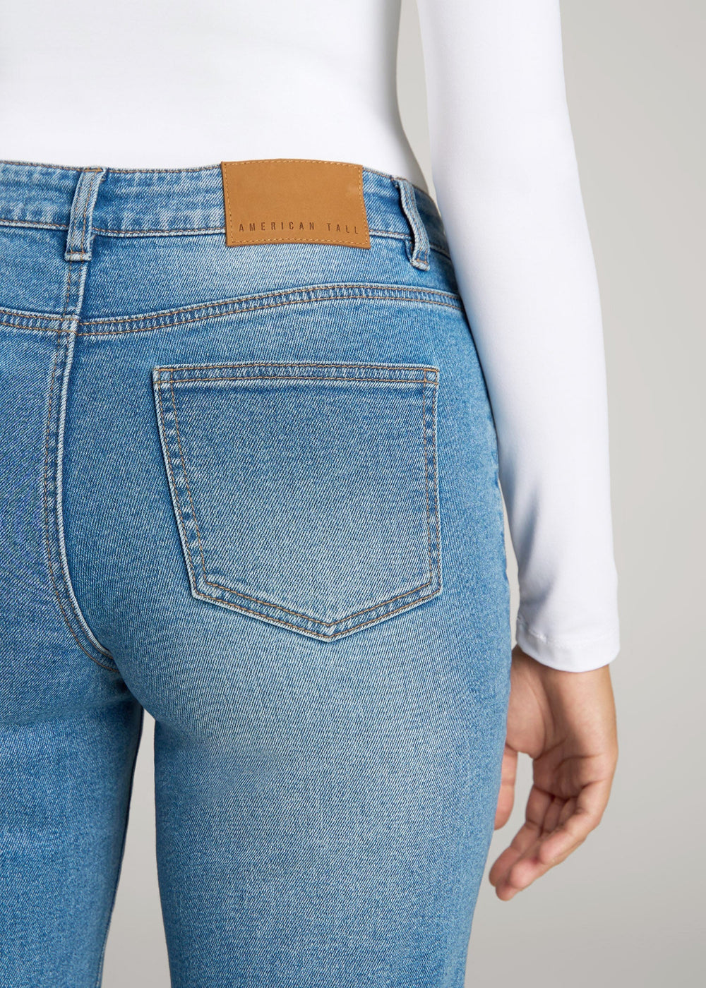 American Tall Outlet | Harper High-Rise Straight Stretch Jeans for Tall Women in Colorado Blue