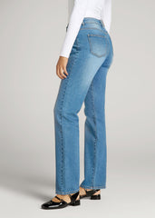 American Tall Outlet | Harper High-Rise Straight Stretch Jeans for Tall Women in Colorado Blue