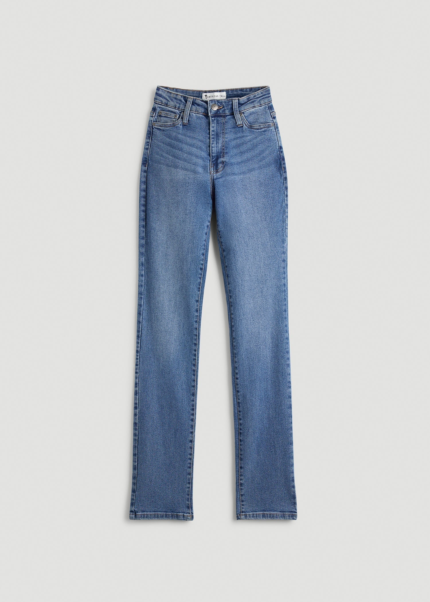 American Tall Outlet | Harper High-Rise Straight Stretch Jeans for Tall Women in Colorado Blue