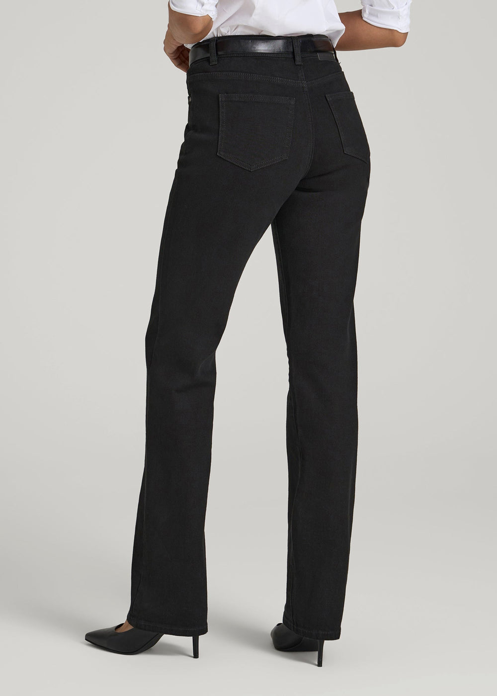 American Tall For Sale | Harper High-Rise Straight Stretch Jeans for Tall Women in Black