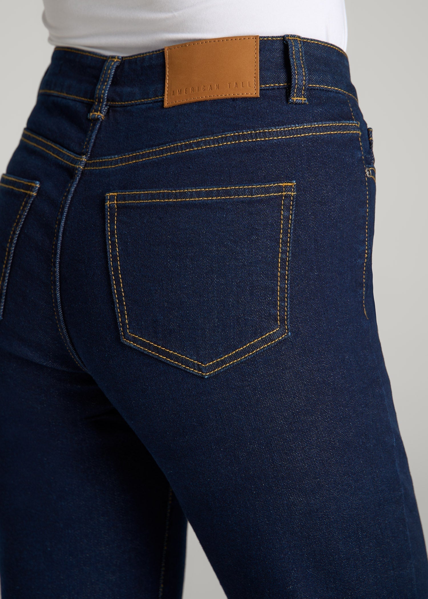 American Tall Online Shop | Harper High-Rise Straight Stretch Jeans for Tall Women in Ink Blue