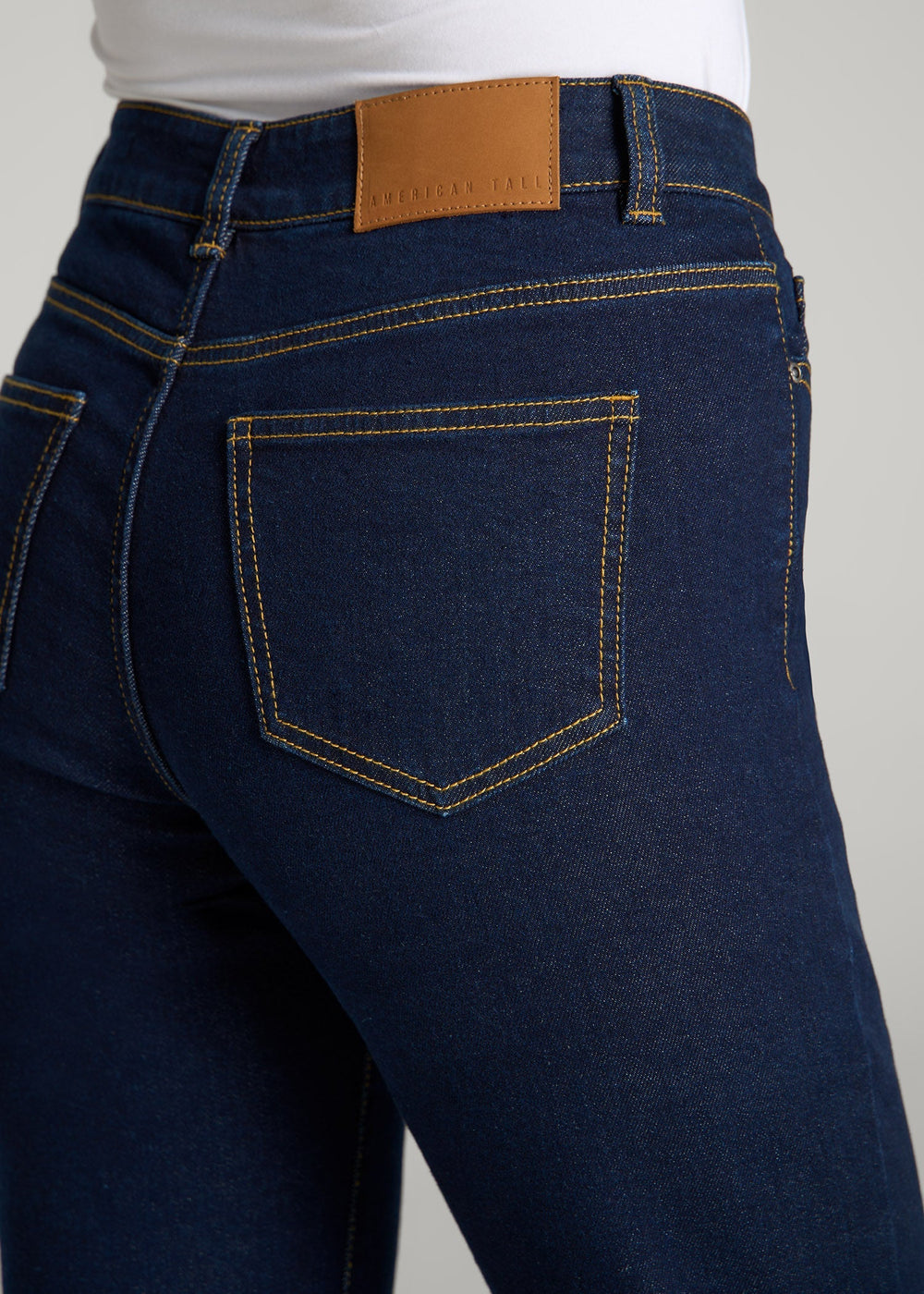 American Tall Online Shop | Harper High-Rise Straight Stretch Jeans for Tall Women in Ink Blue