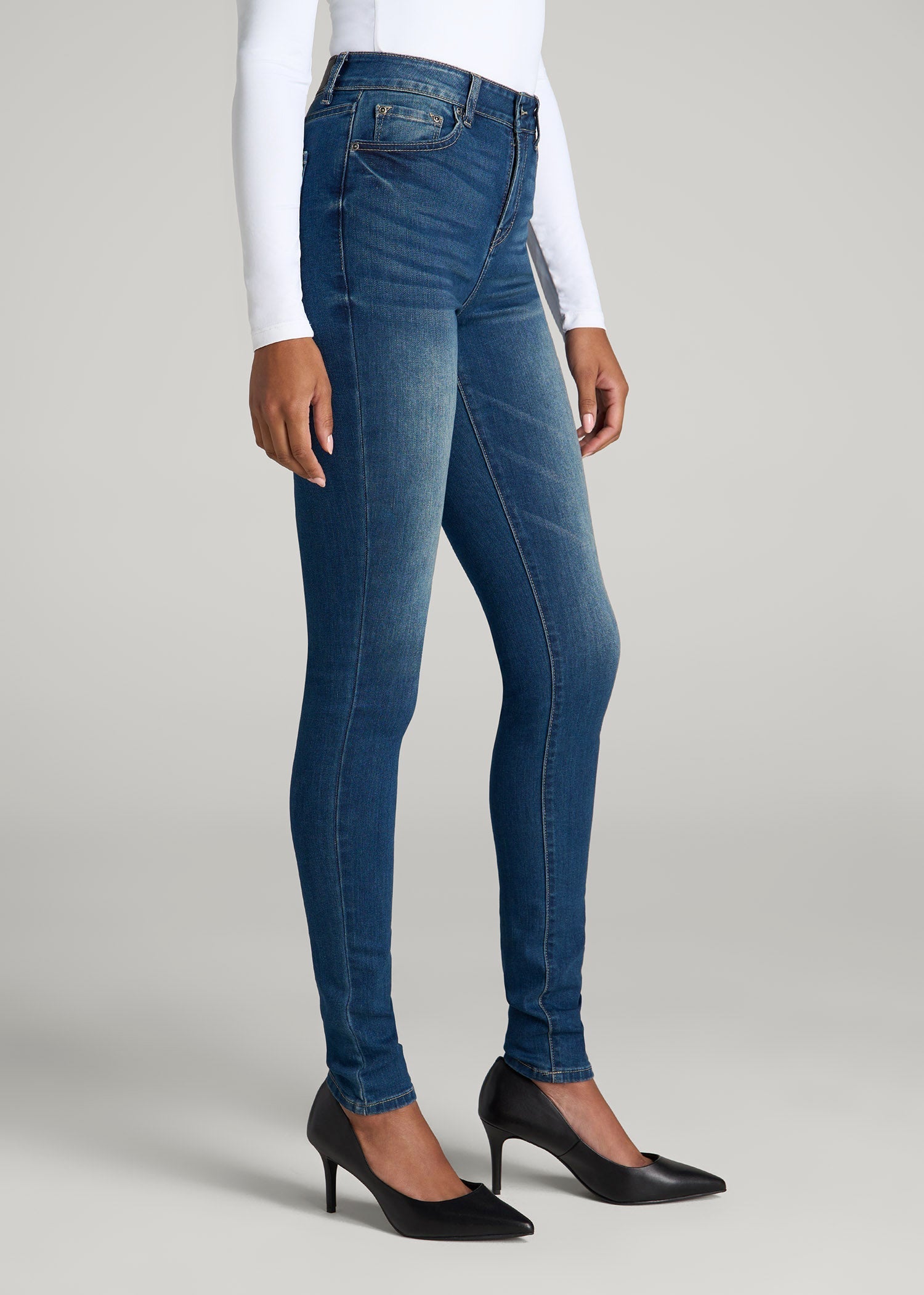 American Tall Discount | Georgia High-Rise Skinny Jeans for Tall Women in Classic Blue