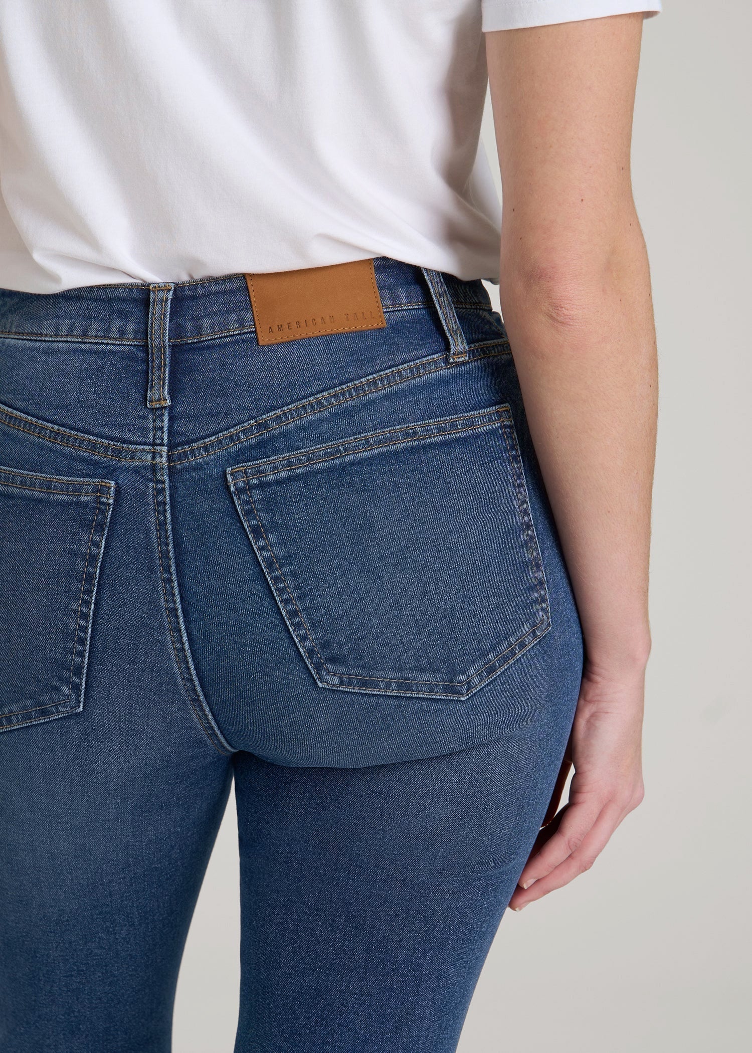American Tall Sale | Chloe High Rise Flare Jeans for Tall Women in Stellar Blue Wash