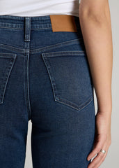 American Tall Outlet | Chloe High Rise Flare Jeans for Tall Women in Faded Dark Indigo