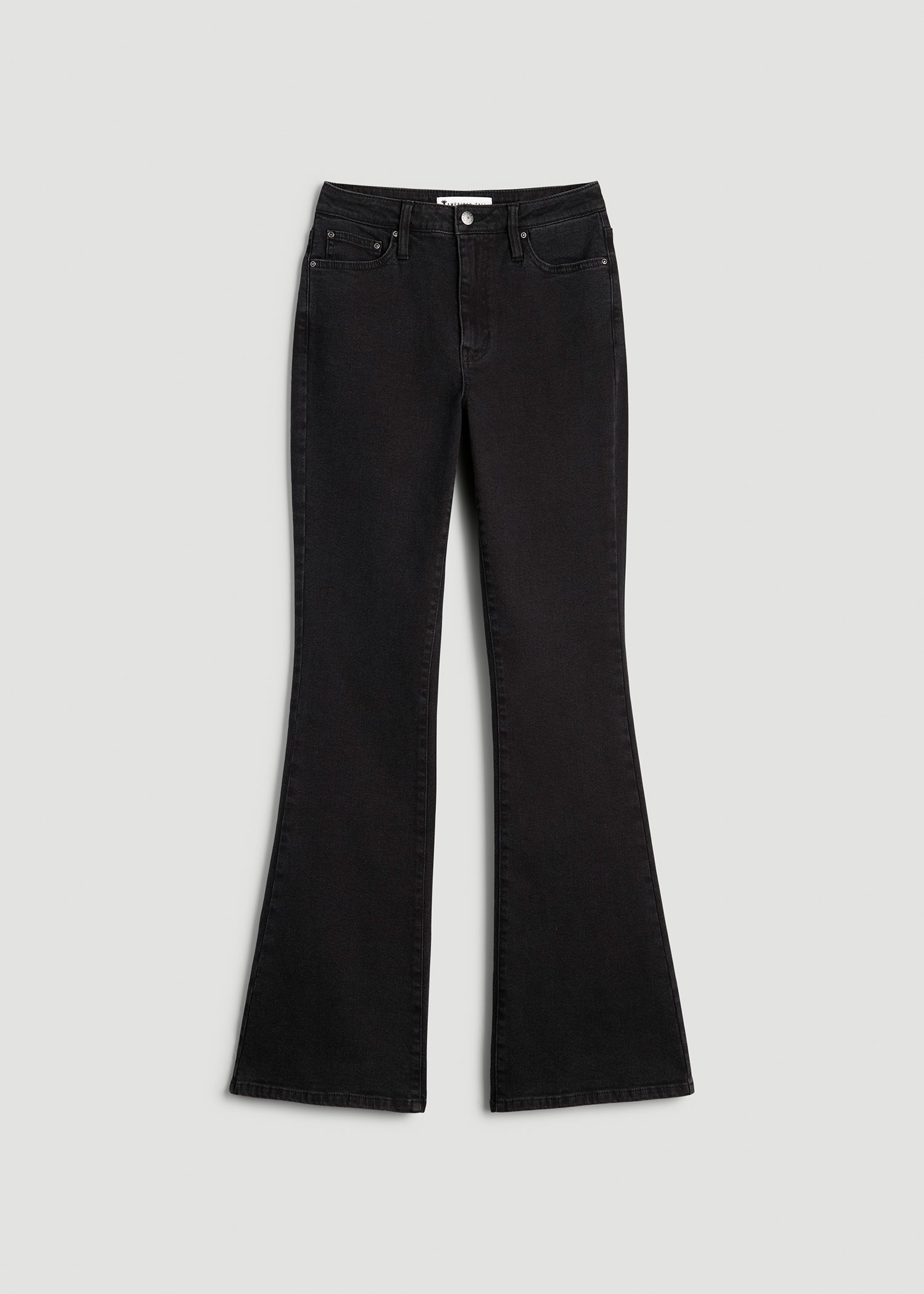 American Tall For Sale | Chloe High Rise Flare Jeans for Tall Women in Onyx Black Wash