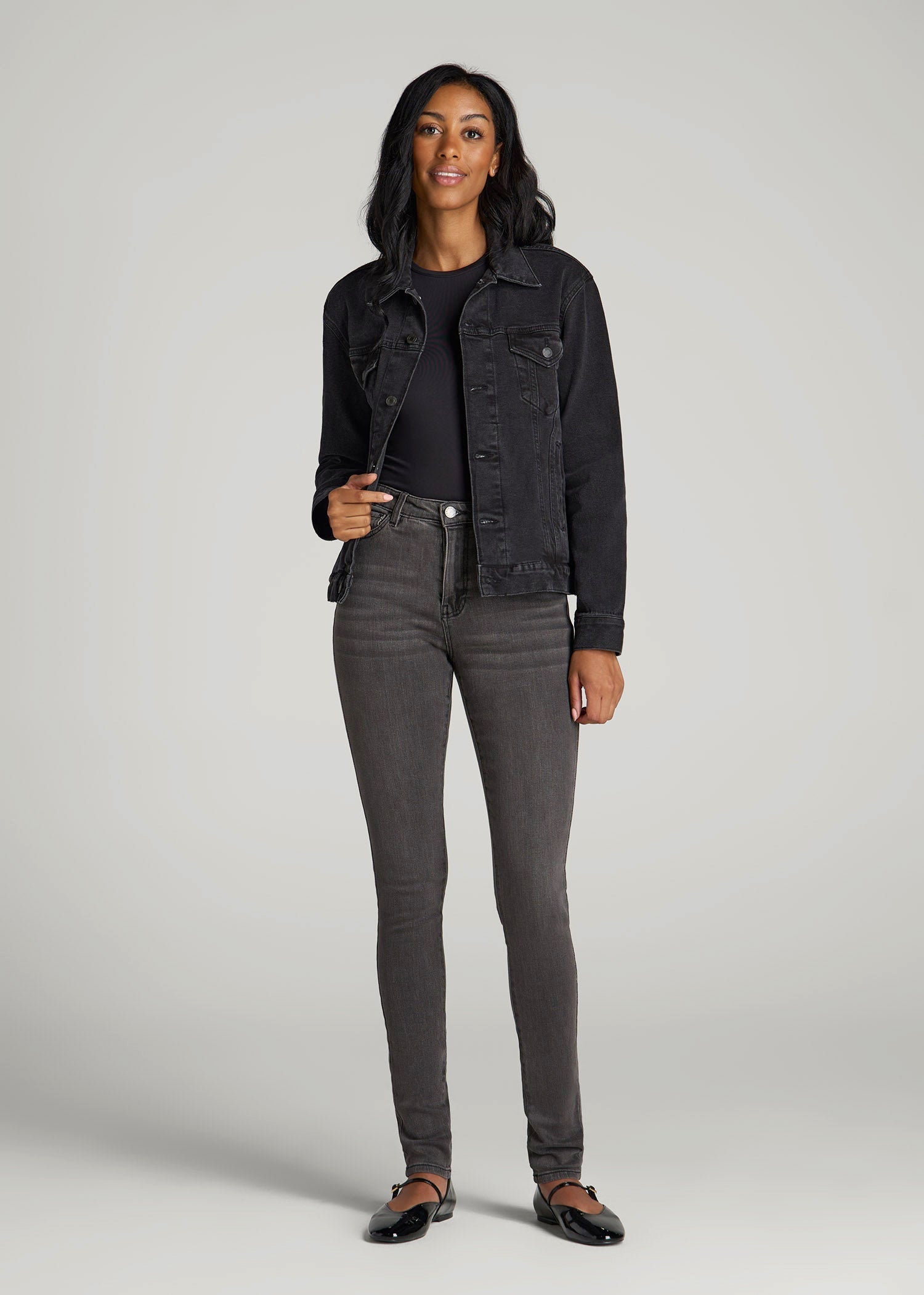 American Tall Online Shop | Georgia High-Rise Skinny Jeans for Tall Women in True Grit Grey