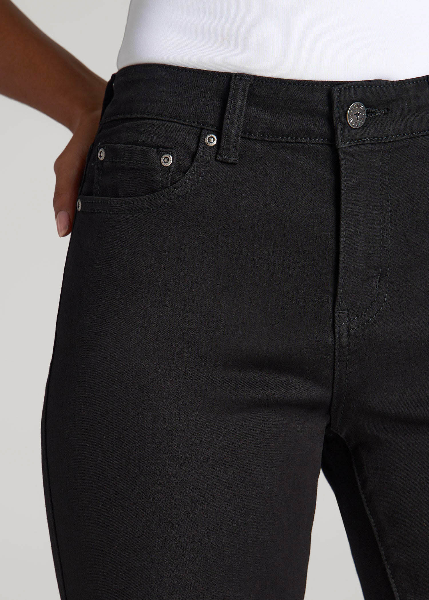 American Tall Discount | Sarah Mid-Rise Skinny Jeans for Tall Women in Black