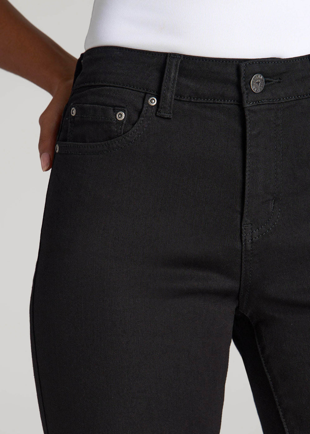 American Tall Discount | Sarah Mid-Rise Skinny Jeans for Tall Women in Black