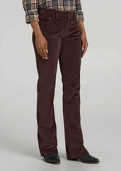 American Tall Outlet | Mid-Rise Mini Bootcut Corduroy Pants for Tall Women in Espresso