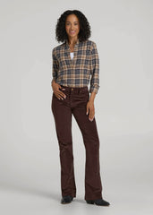 American Tall Outlet | Mid-Rise Mini Bootcut Corduroy Pants for Tall Women in Espresso