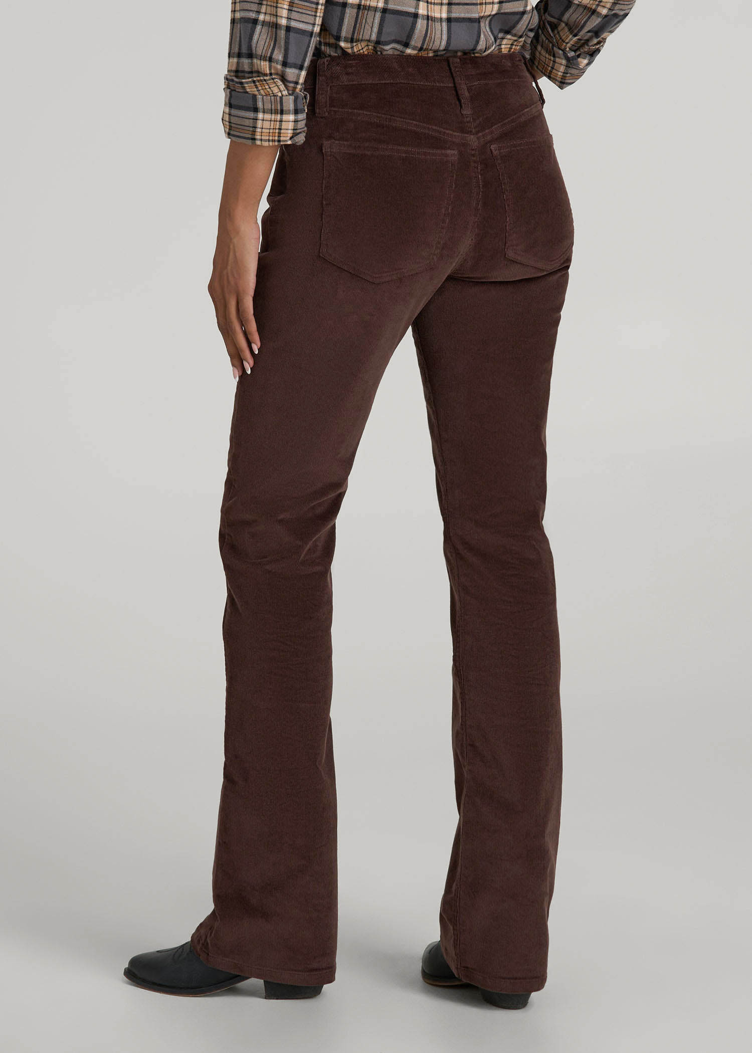 American Tall Outlet | Mid-Rise Mini Bootcut Corduroy Pants for Tall Women in Espresso