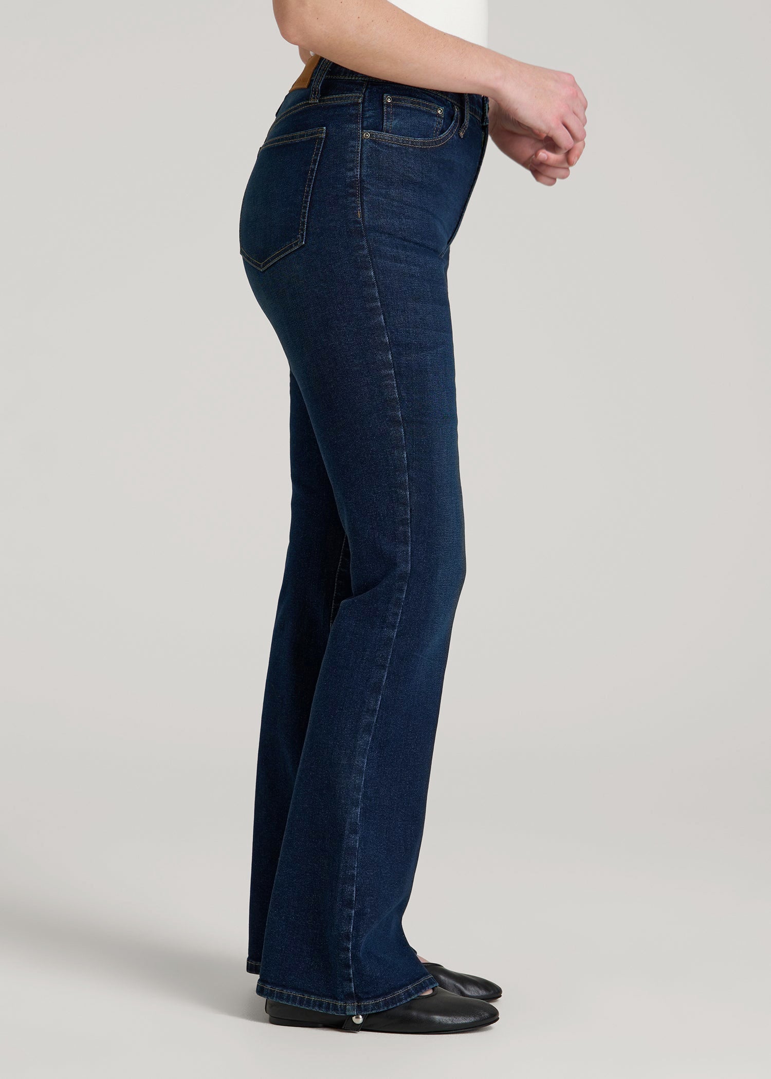 American Tall Online Shop | Chloe High Rise Flare Jeans for Tall Women in Indigo Dusk