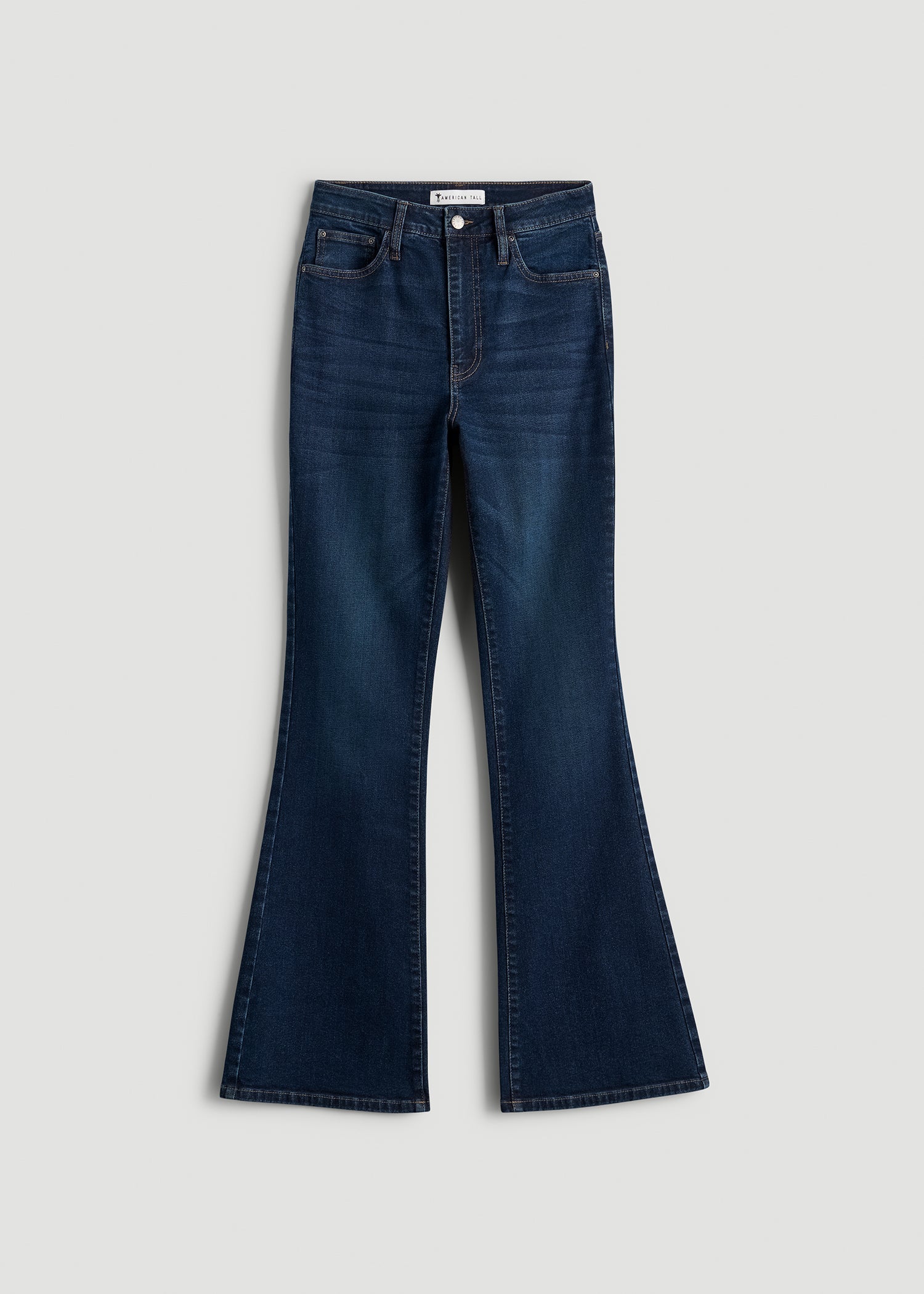 American Tall Online Shop | Chloe High Rise Flare Jeans for Tall Women in Indigo Dusk