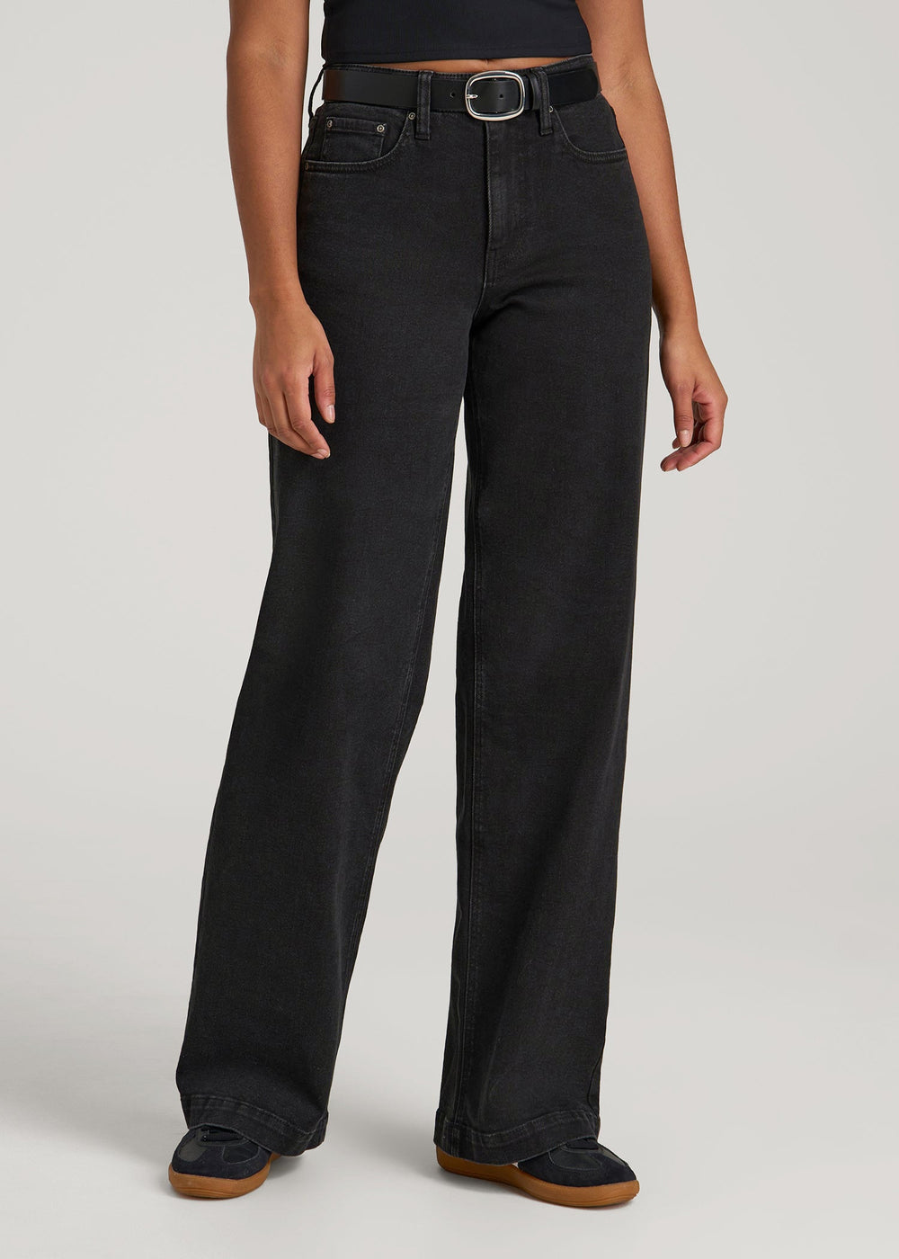 American Tall Discount | Luna High-Rise Wide-Leg Jeans for Tall Women in Onyx Black Wash