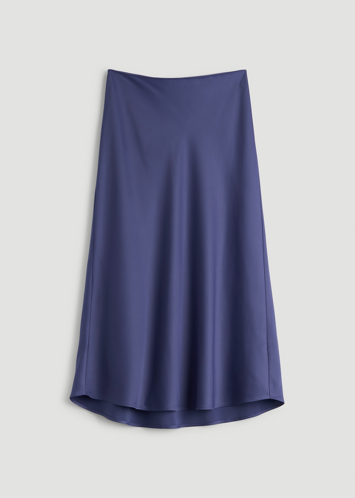 American Tall Sale | Pull On Satin Midi Skirt for Tall Women in Future Dusk