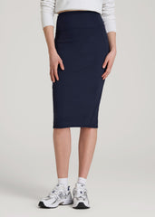 American Tall For Sale | Balance Slim Fit High Rise Skirt for Tall Women in Evening Blue