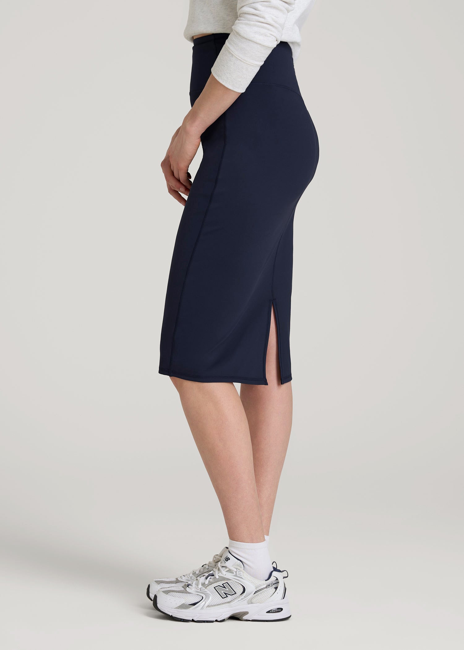 American Tall For Sale | Balance Slim Fit High Rise Skirt for Tall Women in Evening Blue