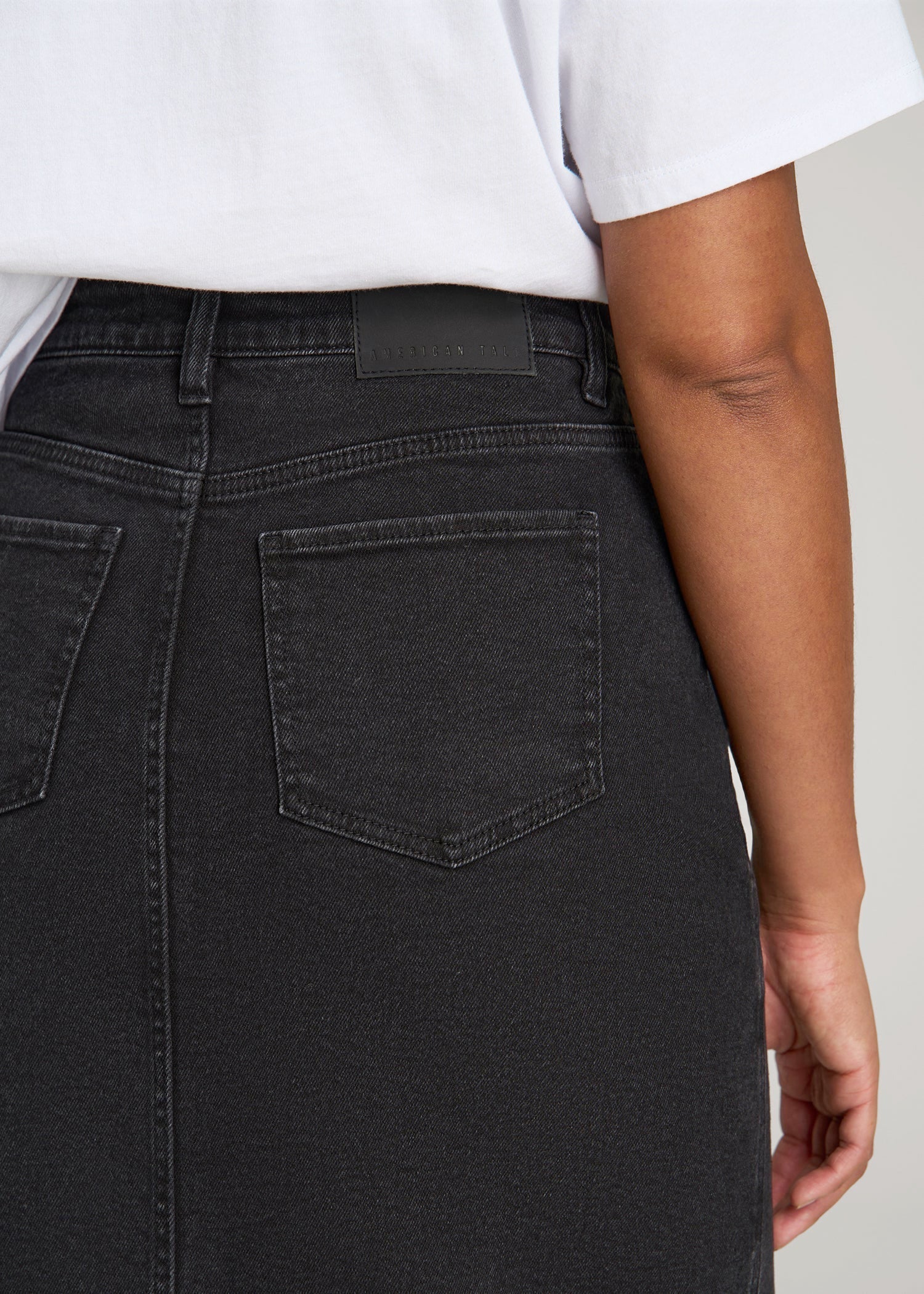 American Tall Discount | Denim Maxi Skirt for Tall Women in Onyx Black Wash