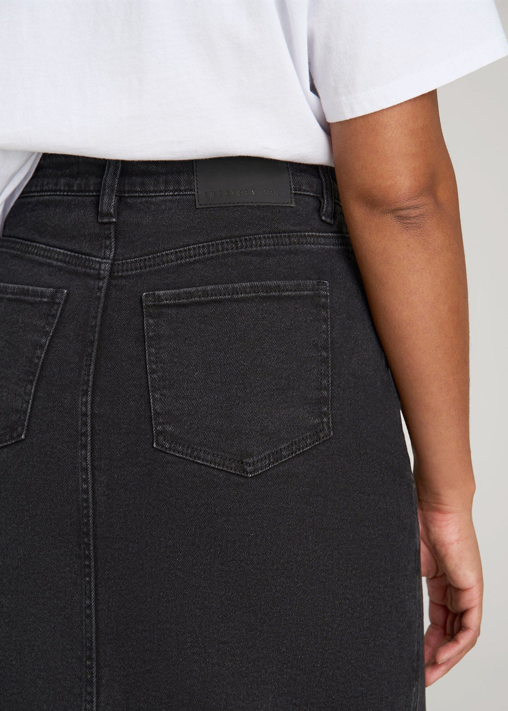 American Tall Discount | Denim Maxi Skirt for Tall Women in Onyx Black Wash