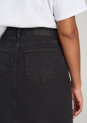 American Tall Discount | Denim Maxi Skirt for Tall Women in Onyx Black Wash
