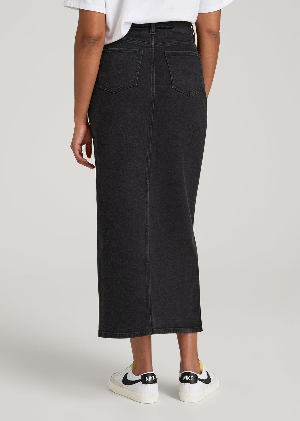 American Tall Discount | Denim Maxi Skirt for Tall Women in Onyx Black Wash