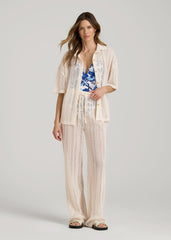 American Tall Sale | Openwork Knit Pants for Tall Women in Natural