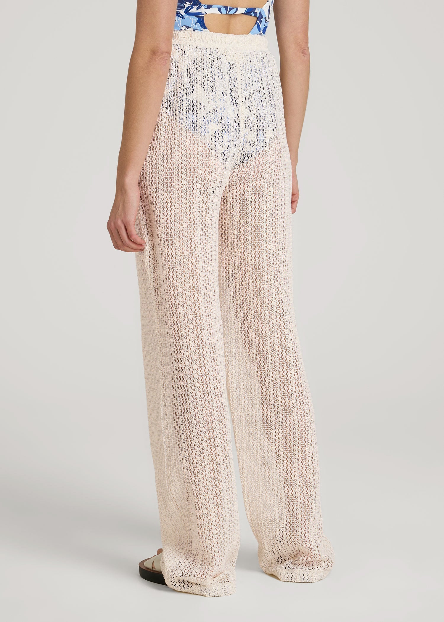 American Tall Sale | Openwork Knit Pants for Tall Women in Natural