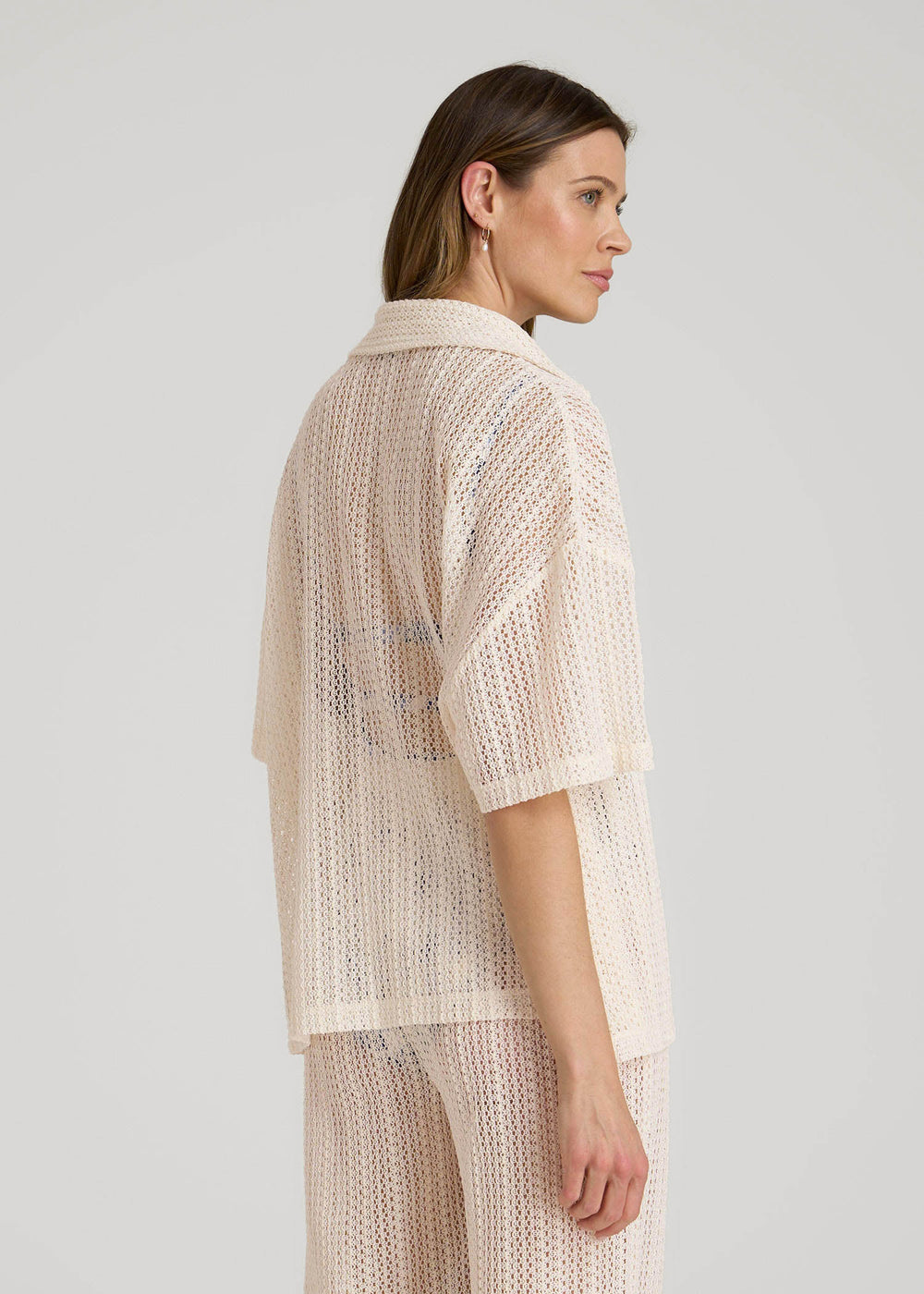 American Tall Outlet | Openwork Loose Knit Top for Tall Women in Natural