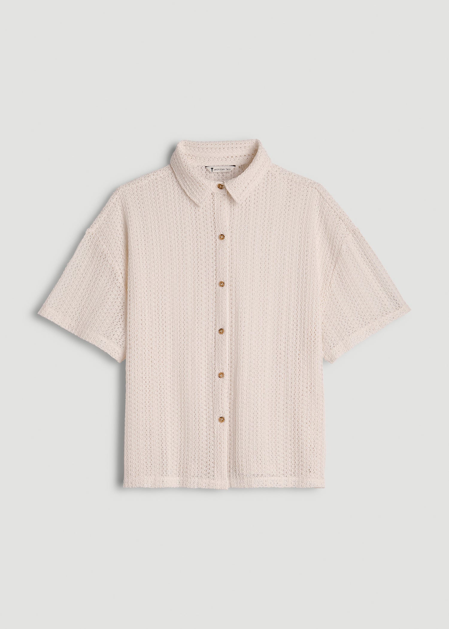 American Tall Outlet | Openwork Loose Knit Top for Tall Women in Natural
