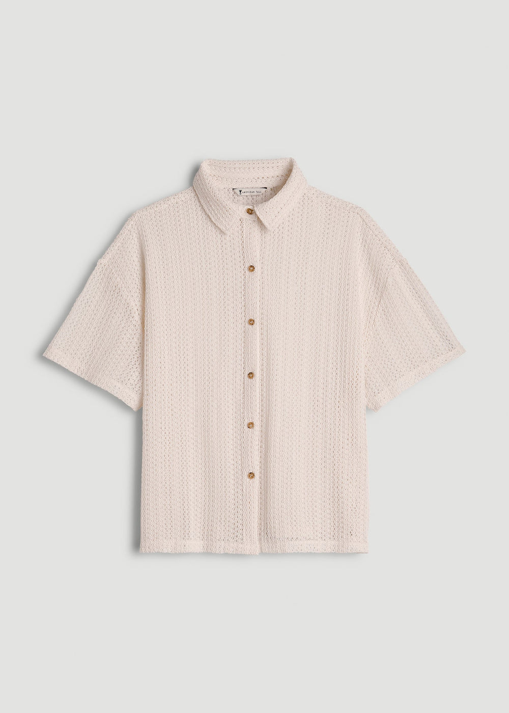 American Tall Outlet | Openwork Loose Knit Top for Tall Women in Natural