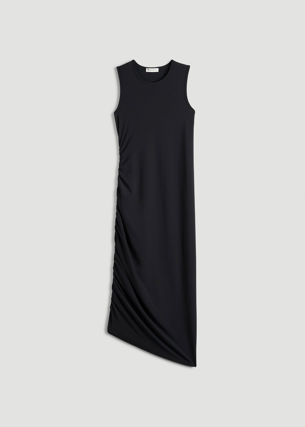 American Tall For Sale | Ruched Jersey Midi Dress for Tall Women in Black