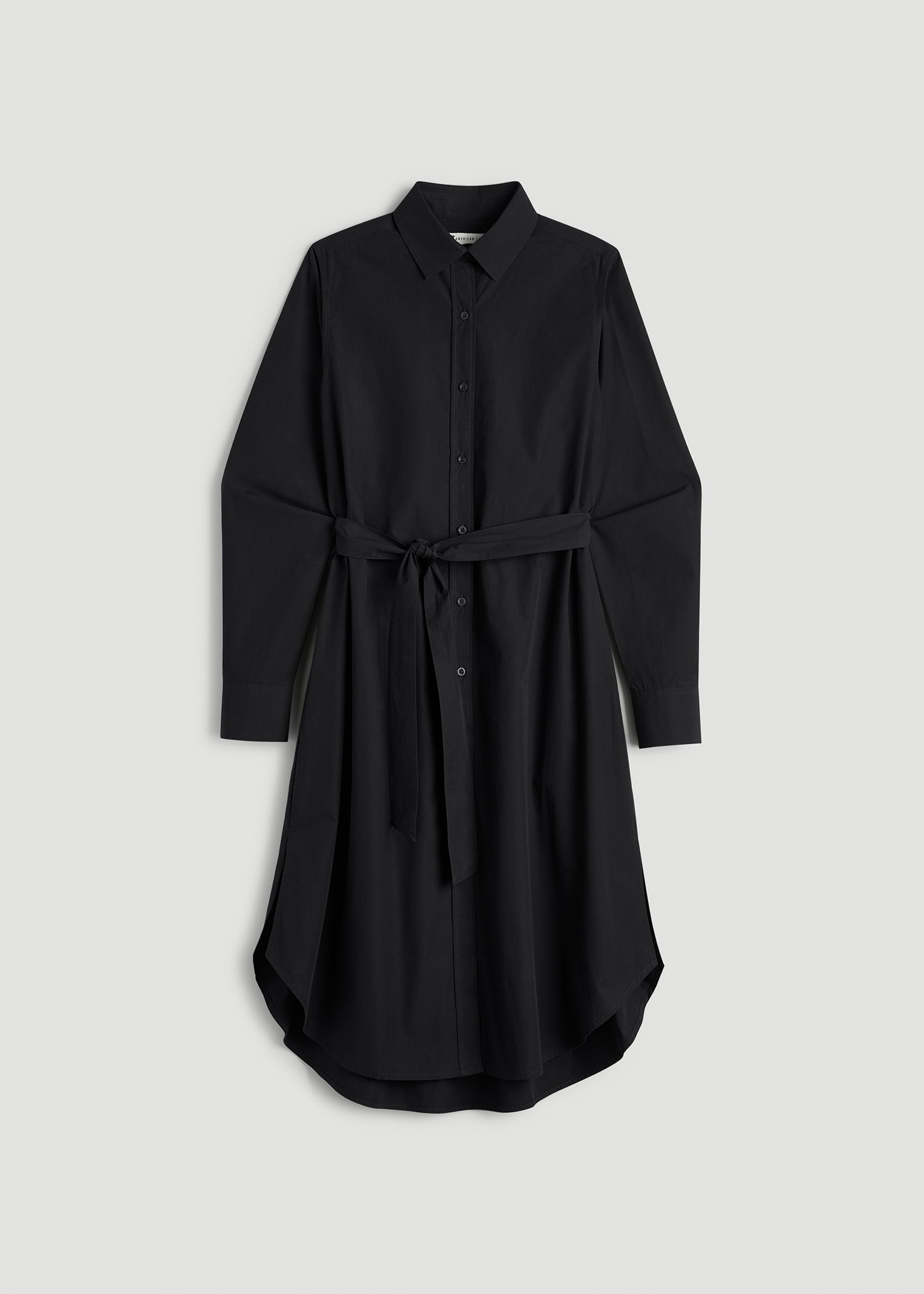 American Tall Sale | Relaxed Poplin Shirtdress for Tall Women in Black