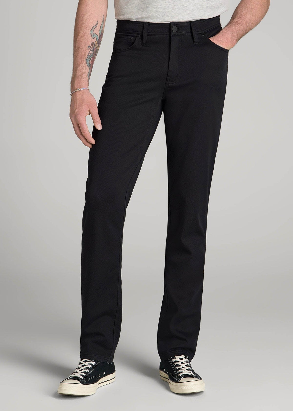 American Tall Discount | Everyday Comfort 5-Pocket TAPERED-FIT Pant for Tall Men in Black