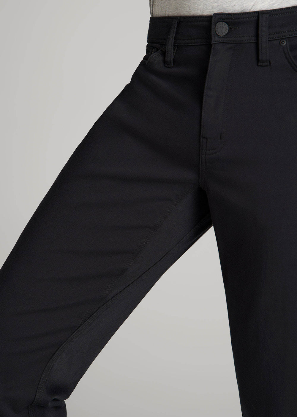 American Tall Discount | Everyday Comfort 5-Pocket TAPERED-FIT Pant for Tall Men in Black