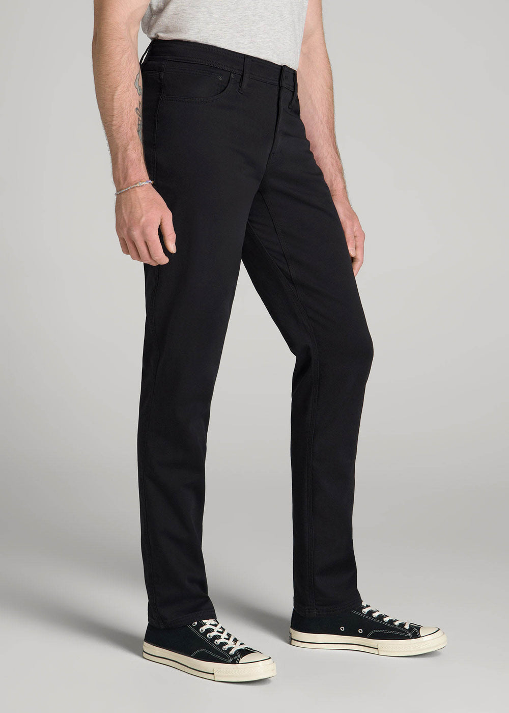 American Tall Discount | Everyday Comfort 5-Pocket TAPERED-FIT Pant for Tall Men in Black