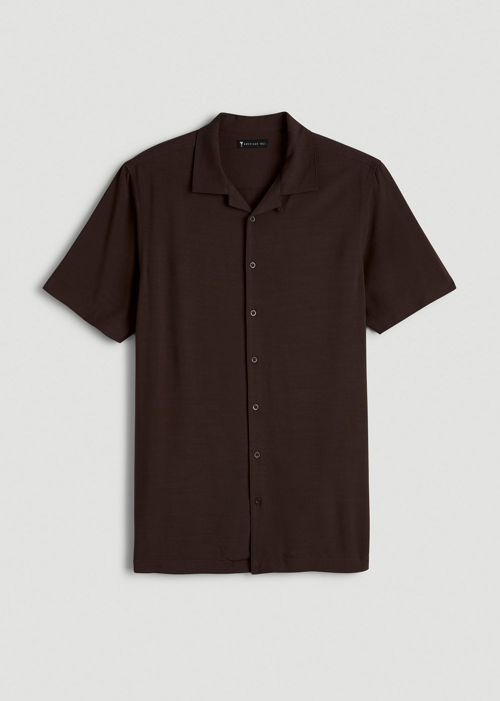 American Tall Outlet | Short Sleeve Resort Shirt for Tall Men in Espresso