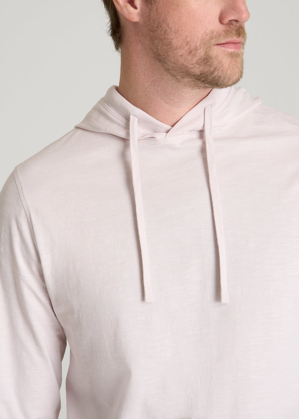 American Tall For Sale | Sunwashed Slub Pullover Hoodie for Tall Men in Grey Lilac