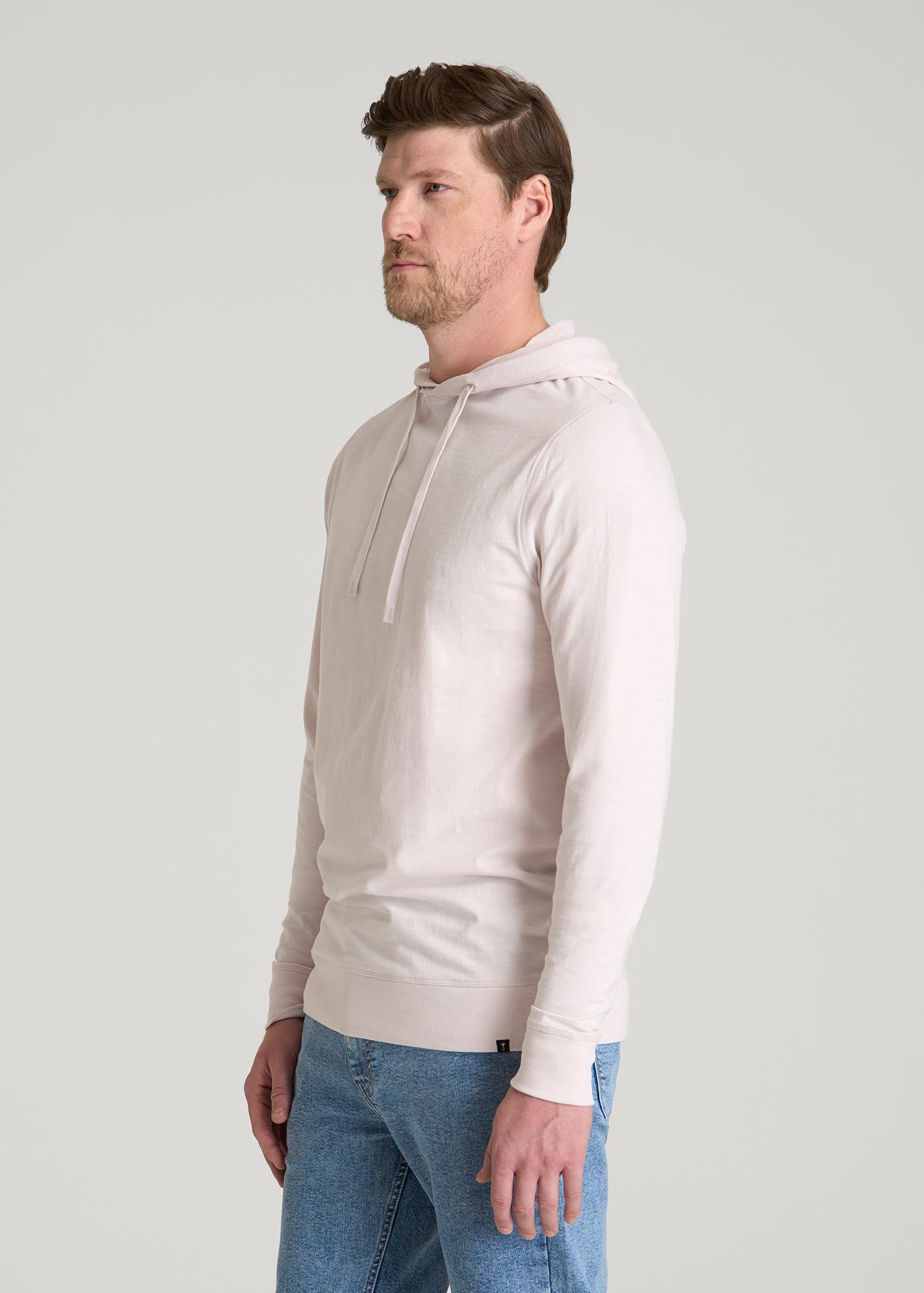 American Tall For Sale | Sunwashed Slub Pullover Hoodie for Tall Men in Grey Lilac