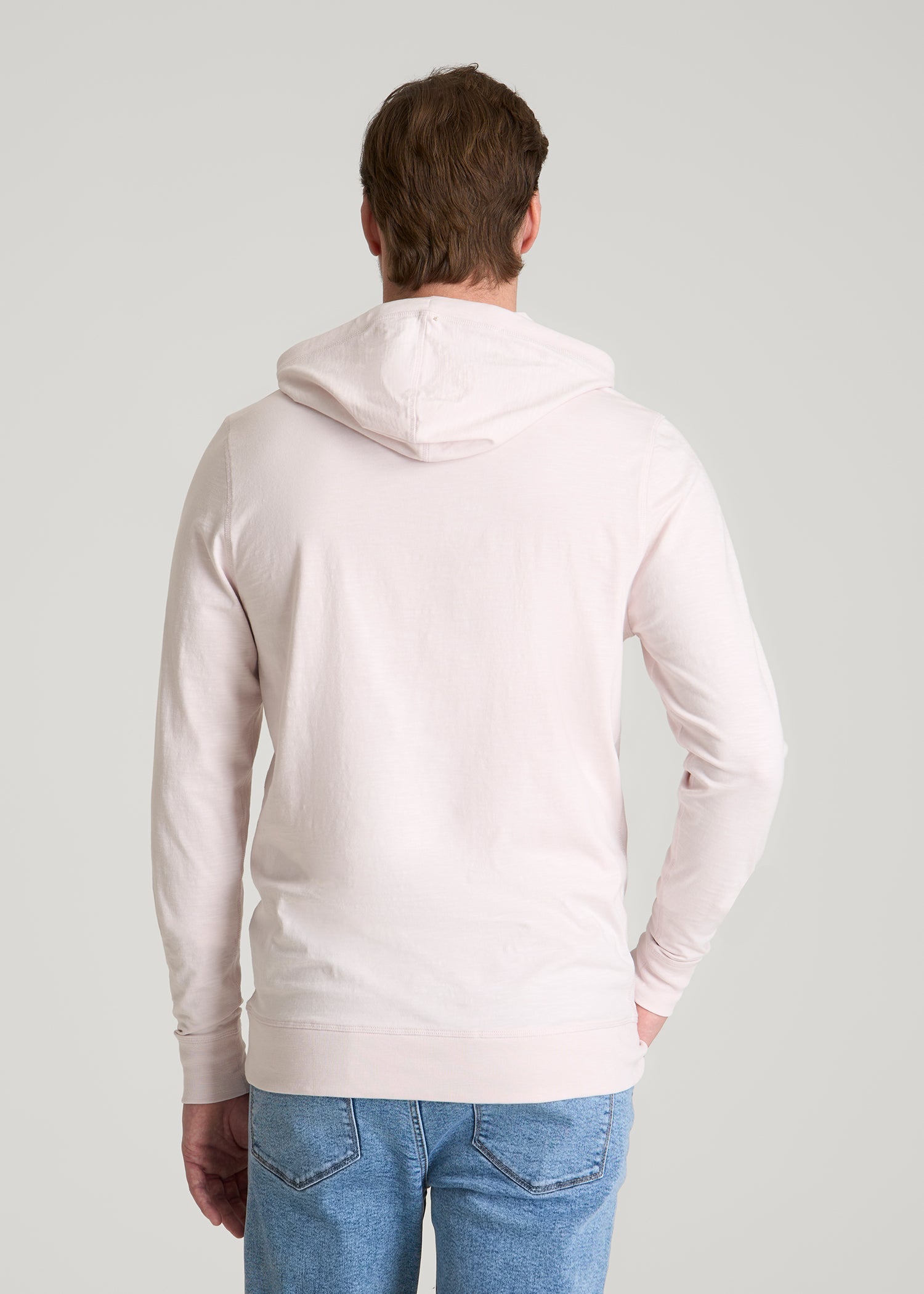 American Tall For Sale | Sunwashed Slub Pullover Hoodie for Tall Men in Grey Lilac